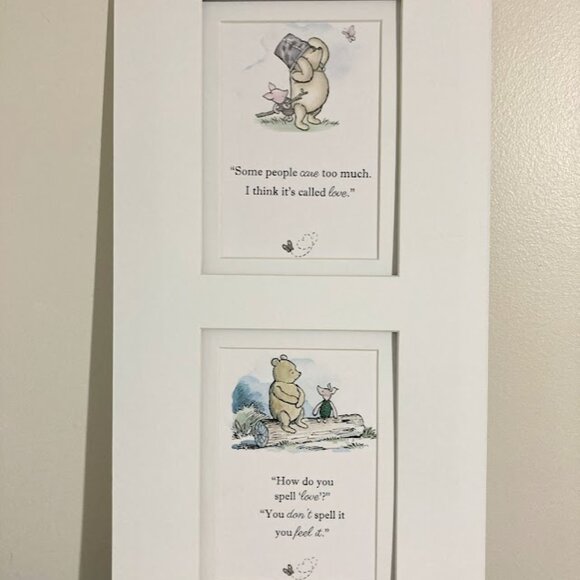 Disney Winnie the Pooh & Piglet 100 Acre Woods Double Print Art 10X18 - Picture 1 of 5